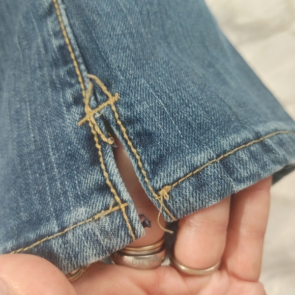 Women's Wrangler Q Baby Blue Straight Leg Jeans 11/12 X 32 - Picture 10 of 11